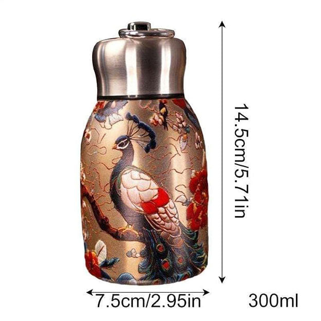 Premium 300ml Printed Stainless Steel Thermal Bottle – Hot & Cold