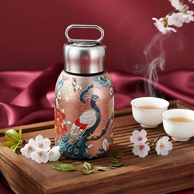 Premium 300ml Printed Stainless Steel Thermal Bottle – Hot & Cold