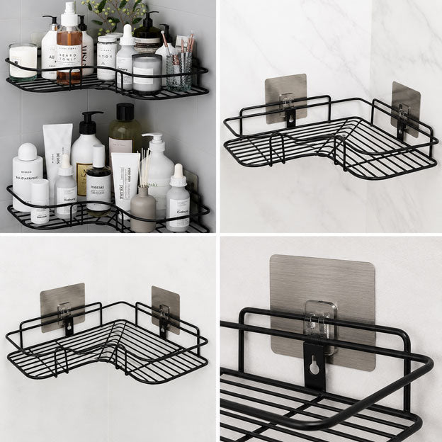 2-Tier Metal Corner Organizer – Bathroom & Kitchen Storage Rack